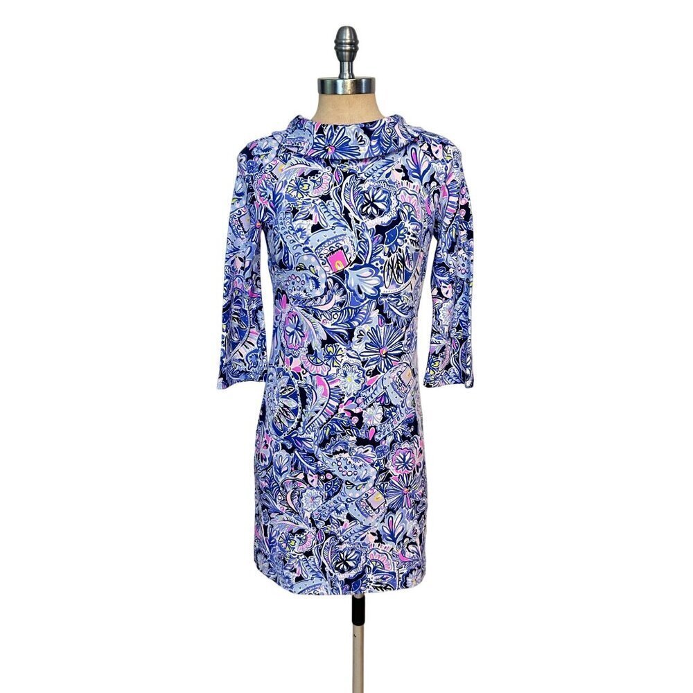 Lilly Pulitzer Saralyn Dress Iris Blue Elephant Print XXS - Picture 3 of 7